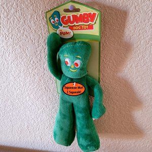 Multipet Green Gumby Dog Puppy Toy Soft and Squeaky